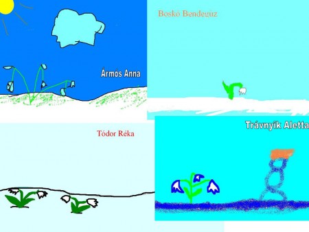 Kinyílott a hóvirág,  Vidámabb lett a világ ...